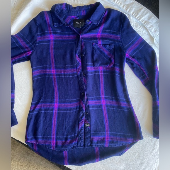 Rails Hunter Plaid Ultraviolet Button-Down LongSleeve SM - Picture 2 of 9